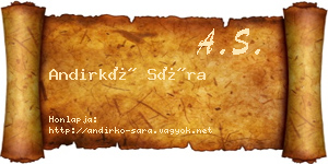 Andirkó Sára névjegykártya