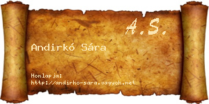 Andirkó Sára névjegykártya